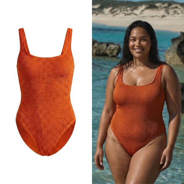 Flawless Stretch™️ Crinkle - Enterizo Celvia | Mandarina