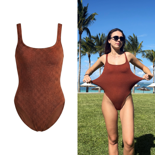 Flawless Stretch™️ Crinkle - Enterizo Celvia | Caramelo
