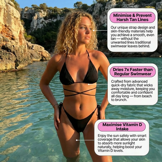 KOMPLETTSET | Durchbräunendes Kastani-Oberteil + Aruba-Unterteil | Schwarz