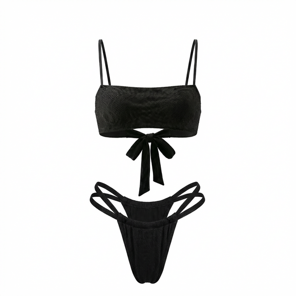KOMPLETTES SET | Durchgebräuntes Barbados-Top + Chile-Hose | Schwarz