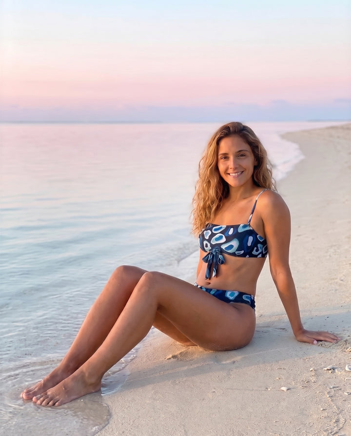 Tan-through Barbados Top | Midnight Blue